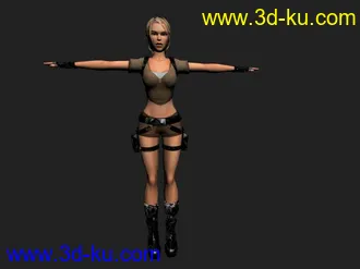 3D打印模型游戏美女一枚，请大家笑纳。。。的图片