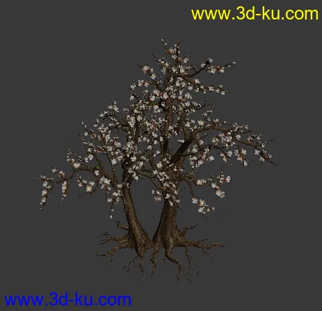 3DMAX 桃花树（桃花岛桃花林桃花树模型下载）植物模型下载的图片1