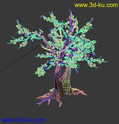 3DMAX 桃花树（桃花岛桃花林桃花树模型下载）植物模型下载的图片3