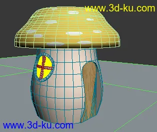 3D打印模型Q版磨菇房（新手)的图片
