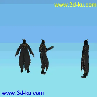 剑灵047穿黑袍男角色模型带动作展煞邪帖国的图片