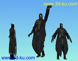 剑灵047穿黑袍男角色模型带动作展煞邪帖国的图片