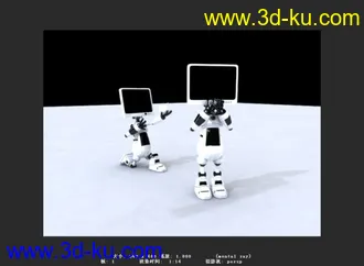 3D打印模型一个苹果电脑机器人，男机器人拿着苹果求爱~的图片