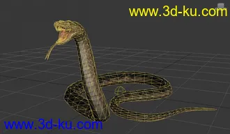 3D打印模型蟒蛇免费版带一个动作的图片