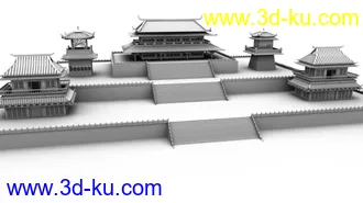 3D打印模型三维游戏场景，建筑场景，动漫影视动画场景的图片