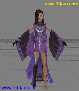 3D打印模型剑网三漂亮的五毒御姐，定军套哦~的图片