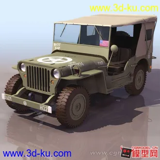 3D打印模型精典的军用吉普车的图片