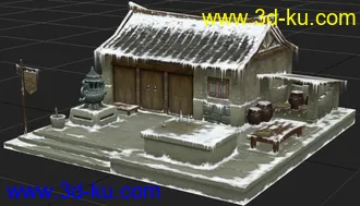 雪地药店建筑模型带贴图带PSD带原画的图片