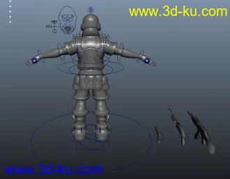3D打印模型Q版带武器士兵的图片