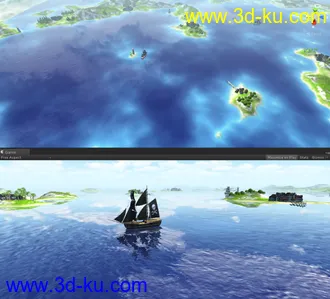 3D打印模型unity3D 一个非常漂亮的岛屿场景 海盗船 U3D的图片