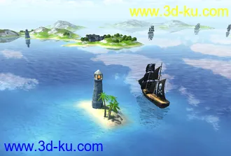 3D打印模型unity3D 一个非常漂亮的岛屿场景 海盗船 U3D的图片