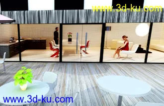 3D打印模型一个露天会所场景。建筑表现场景的图片