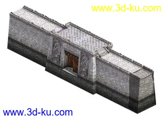 一個城門入口(低模)模型的图片
