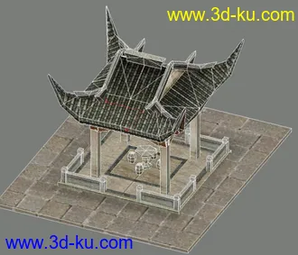 3D打印模型古建筑场景的图片