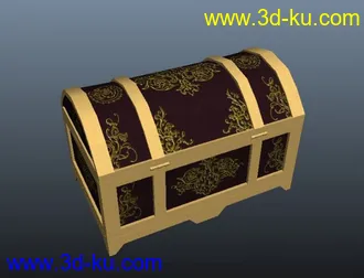 3D打印模型宝箱，写实，带材质绑定的图片