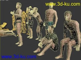 3D打印模型游泳池动画人物的图片