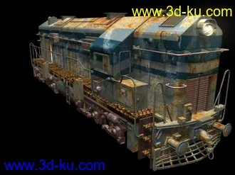 3D打印模型材质展现废旧的火车的图片