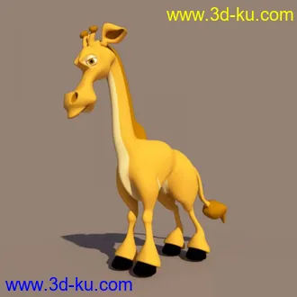 3D打印模型一直非常可爱的Q版卡通长颈鹿的图片