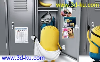 3D打印模型卑鄙的我，小黄人，换衣服，洗澡的图片