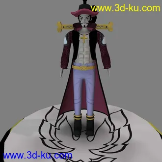 3D打印模型海贼王，王下七武海，鹰眼，毕业做的的图片