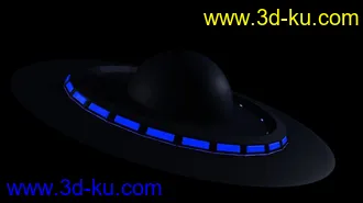 3D打印模型飞碟,常见的圆盘形UFO含材质贴图的图片