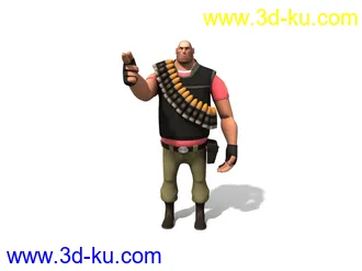 3D打印模型军团要塞2 机枪兵 带绑定的图片