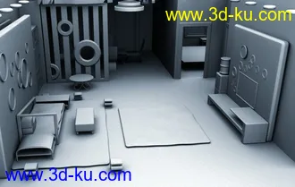 3D打印模型室内展现，客厅卧室2连发的图片