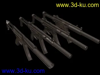HK MP5枪械  模型布线从粗到细-可做各种用途的图片