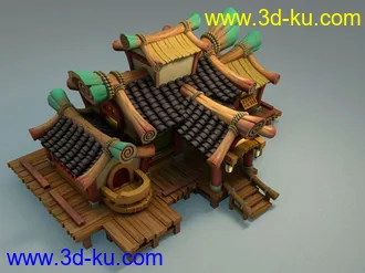 Q版建筑模型，房子的图片