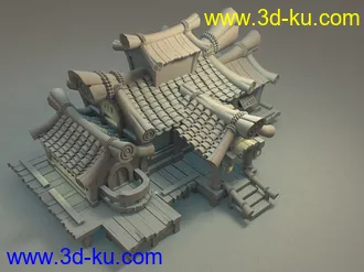Q版建筑模型，房子的图片
