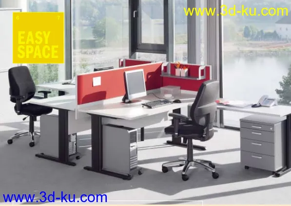 BN OFFICE FURNITURE 3D MODEL  现代办公模型素材的图片3