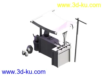 茶攤(低模)模型的图片