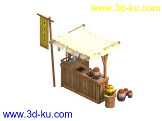 茶攤(低模)模型的图片