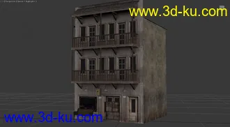 一个游戏模型，西部小酒吧。的图片