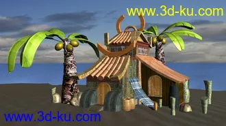 3D打印模型自己做的一个小别墅~希望大家能喜欢~的图片