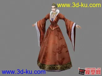 3D打印模型美丽的王后!!头戴王冠的女人的图片