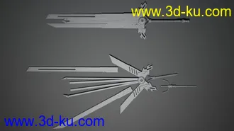 3D打印模型可以变形的未来感的剑的图片