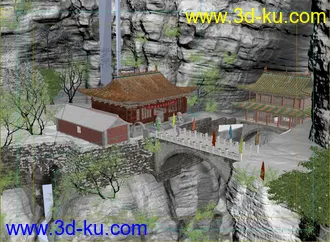 3D打印模型悬崖上的 房子的图片