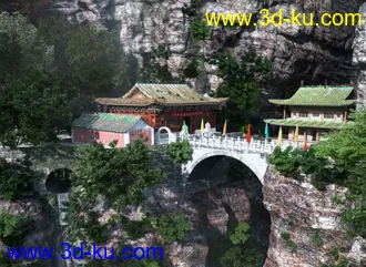 3D打印模型悬崖上的 房子的图片