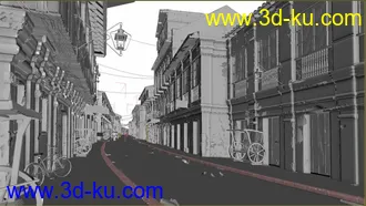 3D打印模型不错的 破旧小巷子 街道的图片
