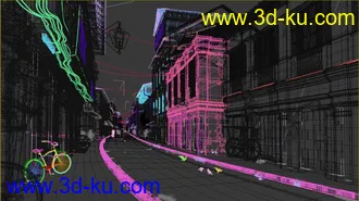 3D打印模型不错的 破旧小巷子 街道的图片