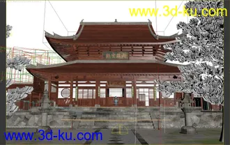 3D打印模型大雄宝殿的图片