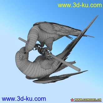 3D打印模型两只可爱的小鹦鹉哦！的图片