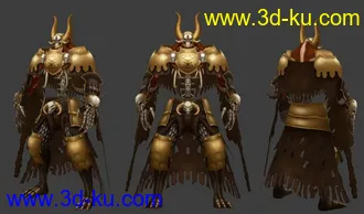 骷髅怪模型带贴图，有obj格式的图片