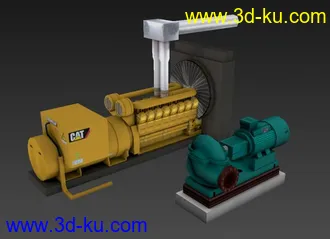 3D打印模型发电机和冷却泵的图片