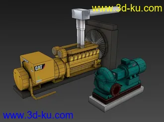 3D打印模型发电机和冷却泵的图片