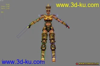 3D打印模型女战士低模 带贴图绑定的图片