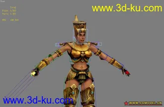 3D打印模型女战士低模 带贴图绑定的图片