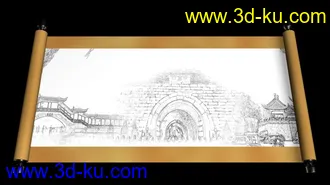 3D打印模型带展开动画的卷轴的图片