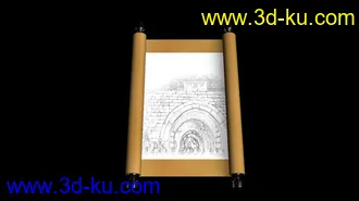 3D打印模型带展开动画的卷轴的图片